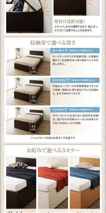 楽天市場】シングルベッド 白 ホワイト 〔お客様組み立て〕 収納
