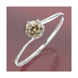 K18ホワイトゴールド 0.3ctシャンパンカラーダイヤリング 指輪 15号 白 輝き溢れる0.3カラットのダイヤモンドリング 18金の輝くホワイトゴールドに輝くシャンパンカラーダイヤが贅沢に輝く15号の指輪 あなたの指先に華やかな輝きを添える、上質なジュエリー 宝石 白