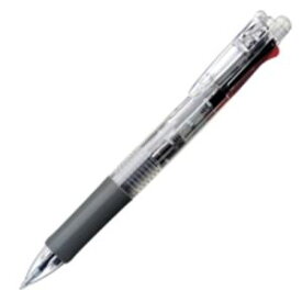 (業務用10セット) ZEBRA ゼブラ 多機能ペン クリップオンマルチ 【シャープ芯径0.5mm/ボール径0.7mm】 ノック式 B4SA1-C 透明 1本で4役、便利な複合筆記具 シャーペンとボールペンの融合、マルチペンの進化形 仕事にも学校にも最適 クリップオンマルチ、使い勝手抜群 芯径0