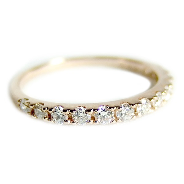 輝き溢れるK18ピンクゴールドの永遠の愛を象徴する0.3カラットのダイヤモンドリング 指先に優雅な輝きを纏い、幸せな輝きを放つハーフエタニティリング 鑑別カード付きで品質も安心 安全