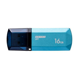 （まとめ）アドテック USB2.0キャップ式フラッシュメモリ 16GB シャイニングブルー AD-UKTSL16G-U2R 1個【×10セット】 青