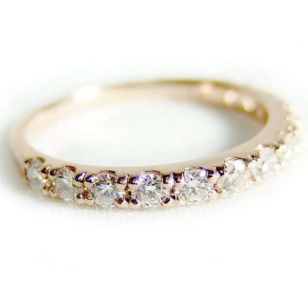 輝き溢れる18金ピンクゴールドのハーフエタニティリング 0.5カラットのダイヤモンドが指先を彩り、永遠の愛を象徴します 鑑別カード付きで品質も安心 安全 華やかな輝きで心を奪う、ダイヤモンドリングの極上輝石