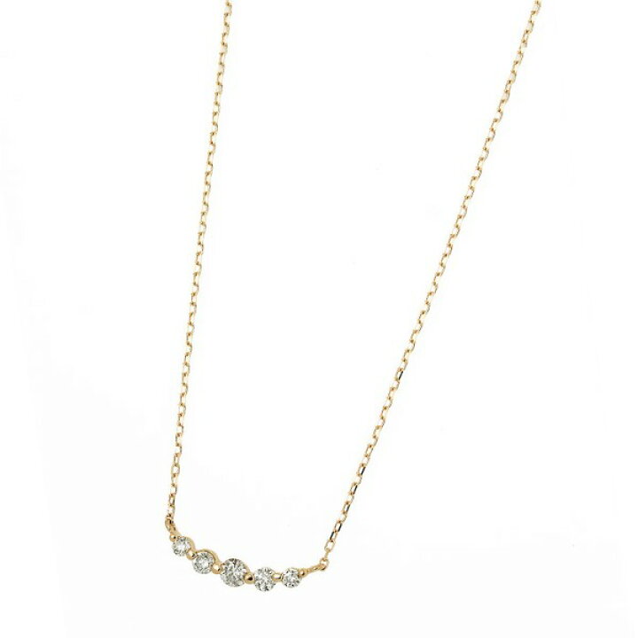 楽天市場】ダイヤモンド ネックレス K18 イエローゴールド 0.3ct 5粒 5 