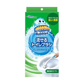 (まとめ) ジョンソン スクラビングバブルシャット 流せるトイレブラシ 本体 ブラシ4本付 1個 【×10セット】 トイレをピカピカに 便利な流せるトイレブラシセット 10個セットでお得 ジョンソンのスクラビングバブルシャット 本体にはブラシ4本付き 生活雑貨 バス・トイレ・