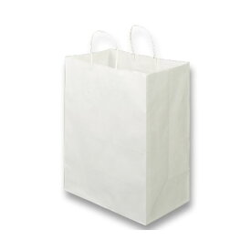 （まとめ）TANOSEE 紙手提袋 丸紐マチ広・大 ヨコ350×タテ440×マチ幅210mm 白無地 1パック（50枚）【×2セット】 日本製 国産 の安心 安全 な紙製トートバッグ 丸い紐と広いマチで使いやすさ抜群 大容量 大型 で便利なサイズ 白無地で自由なデザインが楽しめる 1パック50