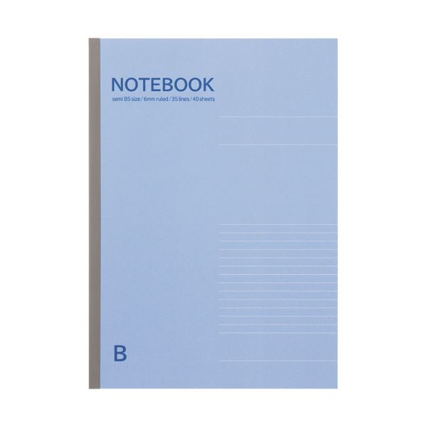 （まとめ）TANOSEE ノートブック セミB5 B罫6mm 40枚 ブルー 1セット（50冊）  青