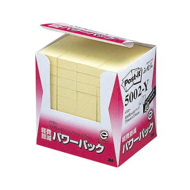 3M ポスト・イット パワーパックふせん 再生紙 75×25mm イエロー 5002-Y 1パック（40冊） 黄 節約の魔法 再生紙で経費削減 黄金のアイデアが溢れる 3M パワーパックふせん 75×25mm イエロー 5002-Y 1パック（40冊） 黄