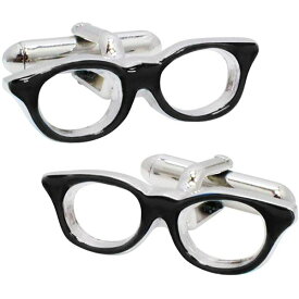 SWANK（スワンク） 日本製 国産 眼鏡のカフス 黒 黒の眼鏡を身に纏い、スタイリッシュな腕元を演出 日本製 国産 のカフスで、洗練された魅力を放つ