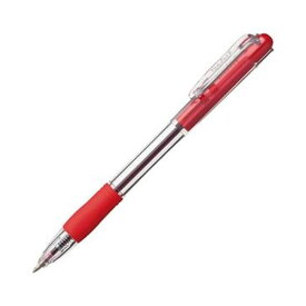 （まとめ）TANOSEE ノック式油性ボールペングリップ付 0.7mm 赤（軸色：クリア）1セット（100本：10本×10パック）【×5セット】 進化したスタンダード 握りやすいノック式油性ボールペン 0.7mm 赤（軸色：クリア）1セット（100本：10本×10パック）【×5セット】