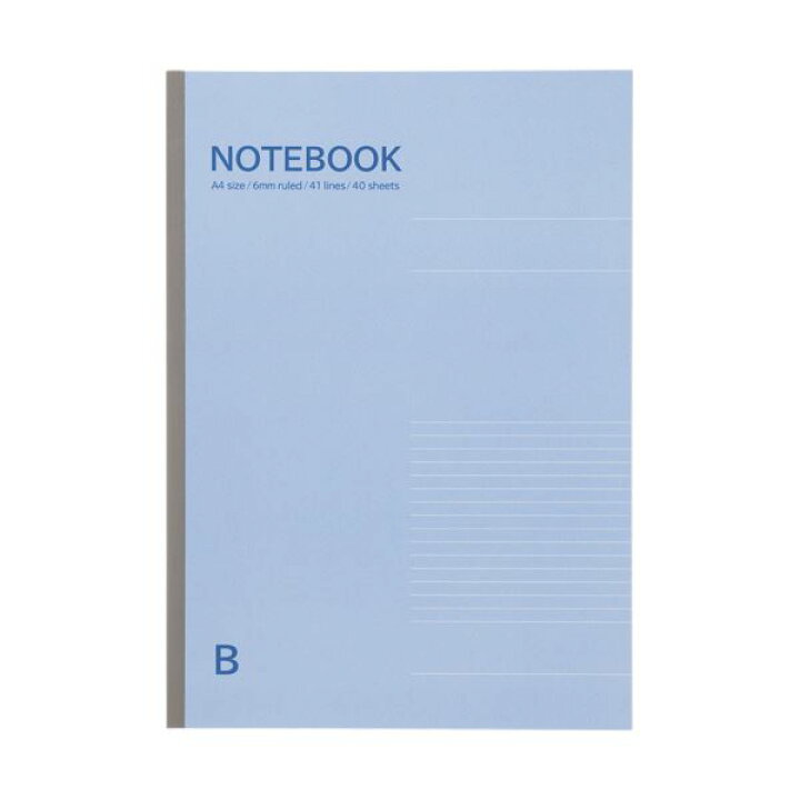（まとめ）TANOSEE ノートブック A4 B罫6mm 40枚 ブルー 1冊  青