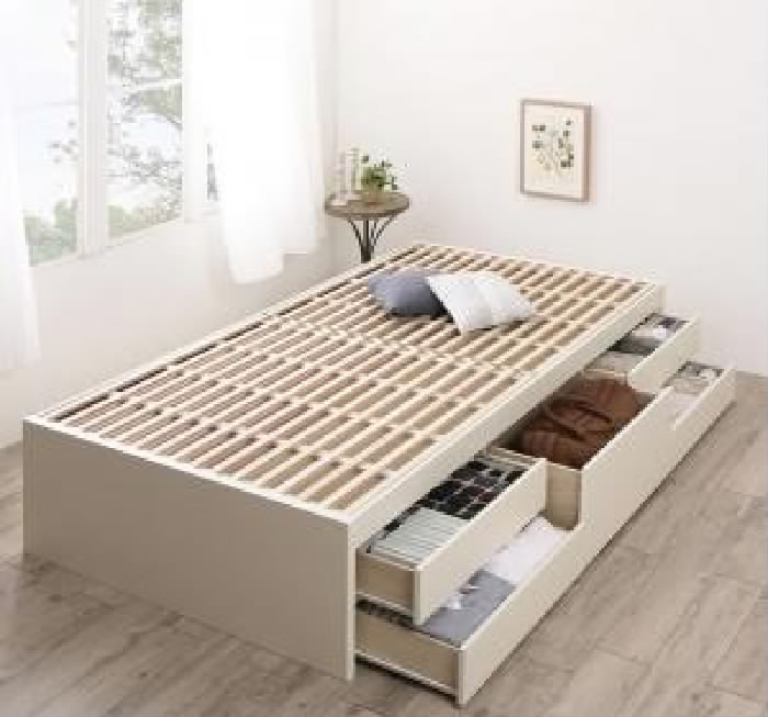 楽天市場】セミダブルベッド 白 大容量 大型 整理 収納 ベッド用ベッド
