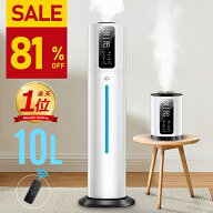 6重除菌【81%OFF・SS限定】 加湿器 大容量 AI湿度設定 1台2WAY 10L 楽天1位&100,000台＋累計販売 マイナ…