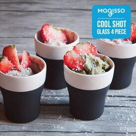 北欧雑貨 magisso クーリング・ショットグラス 4個セット ホワイトライン Cool Shot Glass おしゃれ 人気