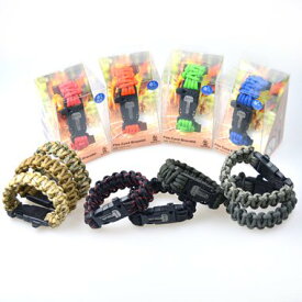 ブッシュクラフト ファイヤーコードブレスレット (Fire Cord Bracelet)　Mサイズ(内寸約19cm) ソロキャンプ アウトドア キャンプ 登山 サバイバル 人気