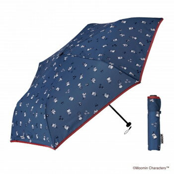 【予約販売】本 軽量折りたたみ傘 ピクニック MOOMIN U350-0707NV1-B6 50cm 男女兼用雨傘