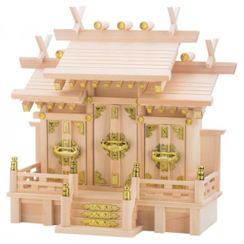 日本産 従来型の三社タイプの神棚 神棚の里 神棚 屋根違い三社 yst-1672238 特小 格安激安 APIs