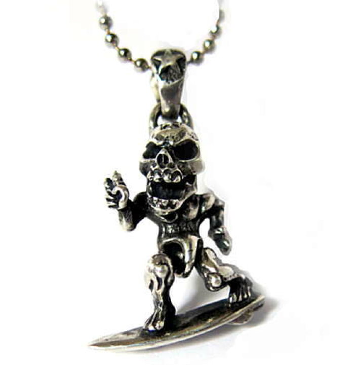 楽天市場 スカルペンダント メンズアクセ スカルサーファー２ メンズネックレス スカルペンダントメンズアクセサリー メンズペンダント ドクロペンダント ブランド Hell Bull Auktn Young Zone 送料無料 夢ロード