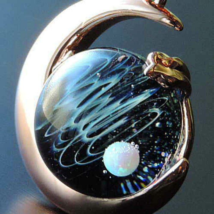楽天市場】当店オリジナル1点物 三日月Silver925＆宇宙ガラス 