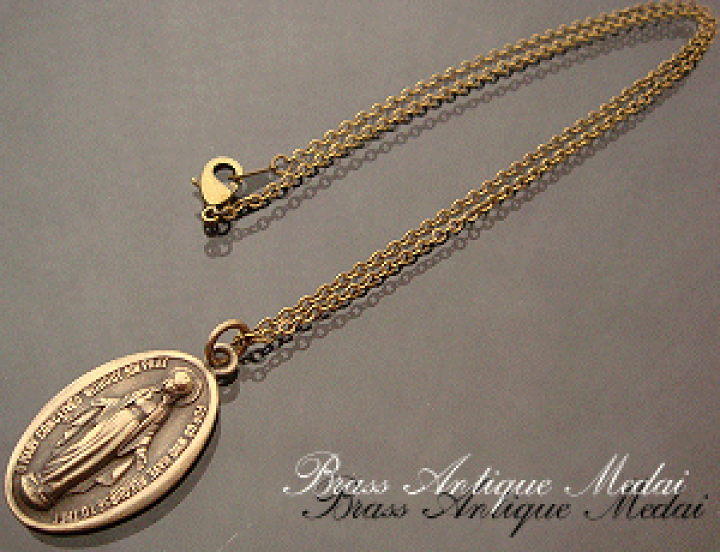 楽天市場】<送料無料!>アンティークメダイネックレス F/聖母マリア