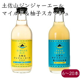 土佐山新ジンジャーエール 柚子スカッシュ 飲み比べ 2MIX《メーカー直送》【 送料無料 北海道沖縄離島除く】（オーガニック生姜 栽培期間中農薬不使用ゆず 使用 無添加 瓶 マイルド 甘口 ユズ ） ジンジャーエール ジンジャエール GingerAle 高知県