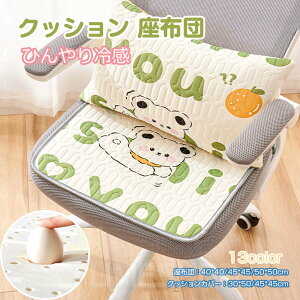 クッション 座布団 冷感 ひんやり クッションカバー 洗える おしゃれ ペット お尻が痛くならない 体圧分散 腰が疲れない 極厚 チェアパッド チェアクッション 低反発 冷感素材 テレワーク
