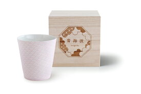 アペックスハート　縁起カップ 青海波 ピンクEG-1819美濃焼 お祝い お返し ギフト