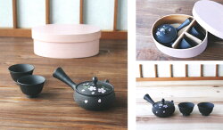 【送料無料】常滑焼『おくりもの』ミニミニ急須わっぱ茶器揃え桜柄004【急須/湯呑】