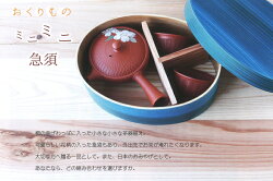 【送料無料】常滑焼『おくりもの』ミニミニ急須わっぱ茶器揃え椿柄006【急須/湯呑】