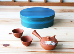 【送料無料】『おくりもの』ミニミニ急須わっぱ茶器揃え椿柄