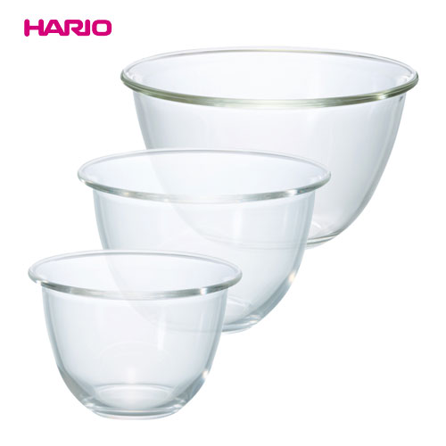 HARIO ハリオ 耐熱ガラス製ボウル3個セット 日本メーカー新品 最大59％オフ！ MXPN-3704