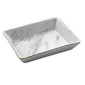 [ルボナリエ] アクセサリートレイ アクセサリー収納 小物入れ ジュエリー収納 ジュエリートレイ アクセサリートレー ジュエリートレー 整理整頓 トレー インテリアトレイ キャッシュトレイ キャッシュトレー 可愛い おしゃれ インテリア 置物 陶器 長方形 (大理石調, 小)