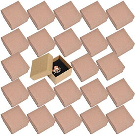 ラッピング 箱 ギフトボックス アクセサリーボックス ?箱 リボンタイ アクセサリー (ブラウン, 5×5×3, 24個)