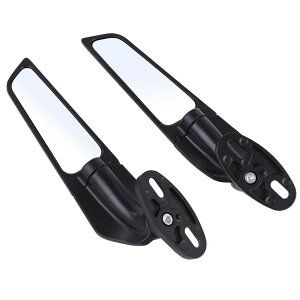 ウイングミラー ステルスミラー カウルミラー ZX CBR YZF ミラー バイク用ウイングミラー 汎用 ブラック