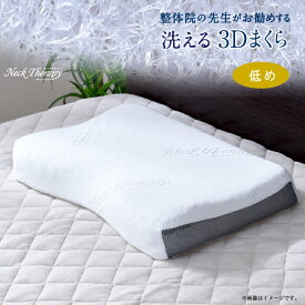 整体師が勧める 3D枕 低め 約30×50cm 樹脂ファイバー 通気性 弾力性 丸洗いOK メッシュ構造 まくら