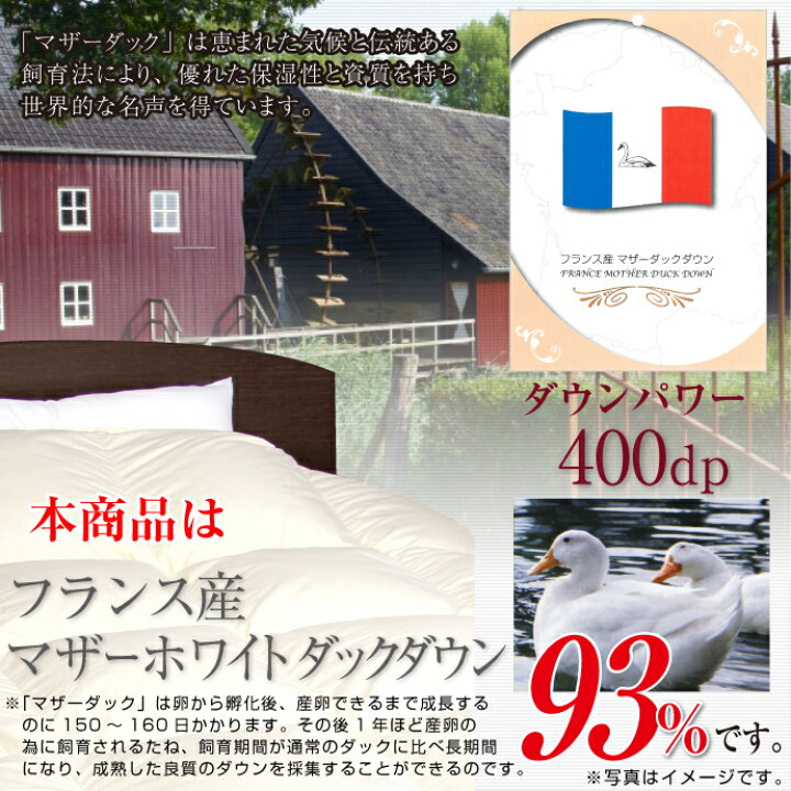 楽天市場】羽毛布団 シングル 日本製 フランス産 マザーホワイトダック 