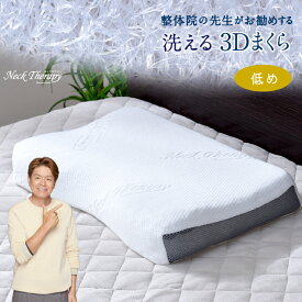 整体師が勧める 3D枕 低め 約30×50cm 樹脂ファイバー 通気性 弾力性 丸洗いOK メッシュ構造 まくら