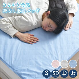 綿なし敷きパッド シングル セミダブル ダブル ひんやり 冷感 夏 抗菌 防臭 シンプル 洗える 涼感 綿なし 乾きやすい 軽量 シーツパッド 敷パッド ベッドパッド 接触冷感 丸洗い ネコポス配送商品