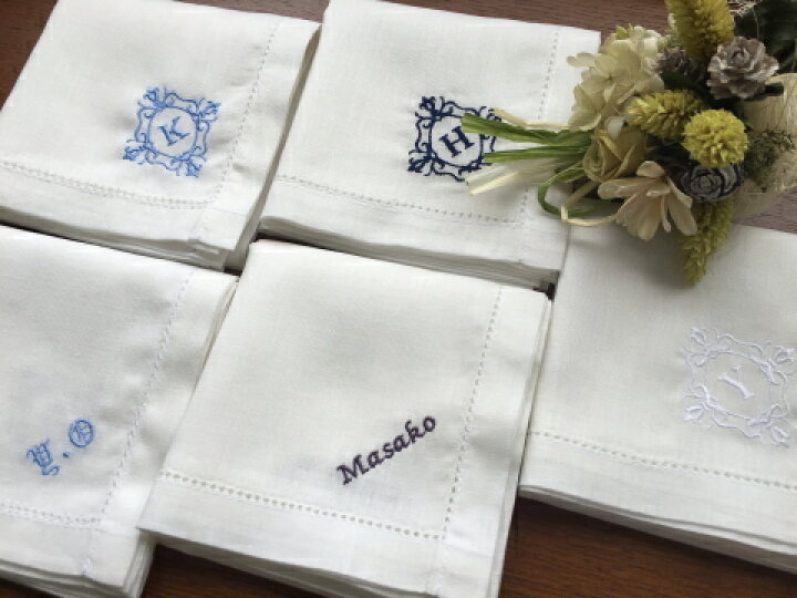 楽天市場 コットンリネンのハンカチーフサムシングブルー イニシャル 名入れ 刺繍 ギフト フォーマル ブライダルハンカチ 母の日 白 レディース メンズ 花嫁ハンカチ 卒業記念品 席札 婦人 紳士 コットン リネン 冠婚葬祭 席札ハンカチ 両家顔合わせ記念品 ハンカチの