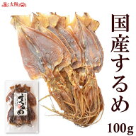 【4/13(月)朝まで特別セール】＜国産するめ100g＞ 送料無料 焼酎に 日本酒に スルメイカ するめいか 無塩…