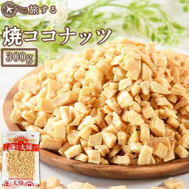 ★ポイント15倍★＜旅する焼ココナッツ300g＞ 無添加 1kgは多いけど、たっぷり食べたい方にオススメ！ ココナツ 焼きココナッツ ココナッツチップ 送料無料 海と太陽 メール便 チャック付き袋 食物繊維 ダイエット スーパーフード
