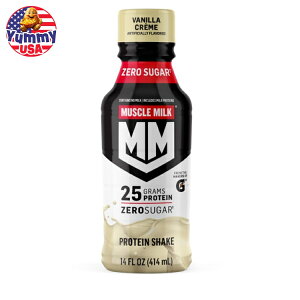 【最大500円OFFクーポン有】マッスルミルク プロテインシェイク バニラクリーム 414ml 12パック Muscle Milk Orig 14oz Vanilla Creme (12pk bottle) 日本未発売 大容量 【お取り寄せ商品】