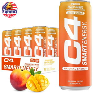 yő500~OFFN[|LzZRA C4 X}[gGiW[hN s[`}S[355ml 12{ RTD: Cellucor C4 Smart Energy: Peach Mango (12/12oz) { e y񂹏iz