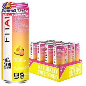【最大500円OFFクーポン有】FITAID ENERGY ピーチマンダリン 355ml (12 個パック) LifeAid FitAid Energy Peach Mandarin (12/12oz) 日本未発売 大容量 【お取り寄せ商品】