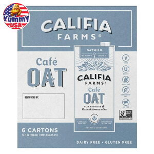 yő500~OFFN[|LzJtBA t@[Y JtF I[g~N 946ml (32 fl oz) 6  Califia Farms Cafe Oat Milk 6-Count { e y񂹏iz
