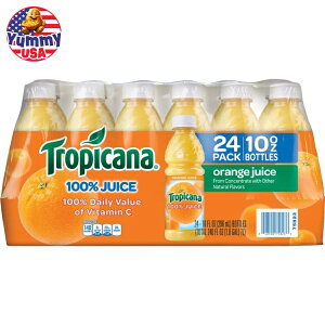 yő500~OFFN[|LzgsJ[i 100% IWW[X 296ml(10 fl oz) 24  Tropicana 100% Orange Juice 24-Count { e CO y񂹏iz