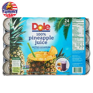 【最大500円OFFクーポン有】ドール 100% パイナップルジュース 177ml(6 fl oz) 24 個入り Dole 100% Pineapple Juice 24-Count 日本未発売 大容量 【お取り寄せ商品】