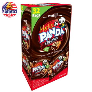 yő500~OFFN[|Lz n[p_ `R[gN[NbL[ 0.75 IX 32  Meiji Hello Panda Chocolate Creme Filled Cookies, 0.75 oz, 32-count { e y񂹏