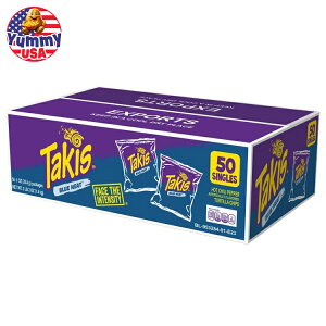 yő500~OFFN[|Lz^LX [h geB[ `bvX u[ q[g 1 IX 50  Takis Rolled Tortilla Chips, Blue Heat, 1 oz, 50-count {y񂹏iz