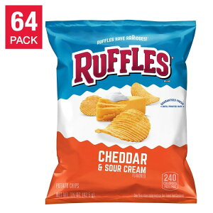 yő500~OFFN[|LzbtY |eg`bvX `F_[T[N[ 1.5IX 64 Ruffles Potato Chips, Cheddar & Sour Cream, 1.5 oz, 64-count {y񂹏iz