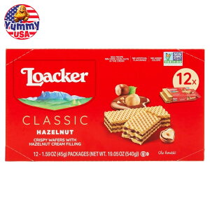 yő500~OFFN[|LzbJ[ NVbN NXs[ EFt@[ w[[ibc 1.59 IX 12  Loacker Classic Crispy Wafers, Hazelnut, 1.59 oz, 12 Count {y񂹏iz